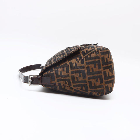 フェンディ FENDI ズッカ マンマバケット キャンバス×レザー ショルダーバッグ ブラウン WS13218