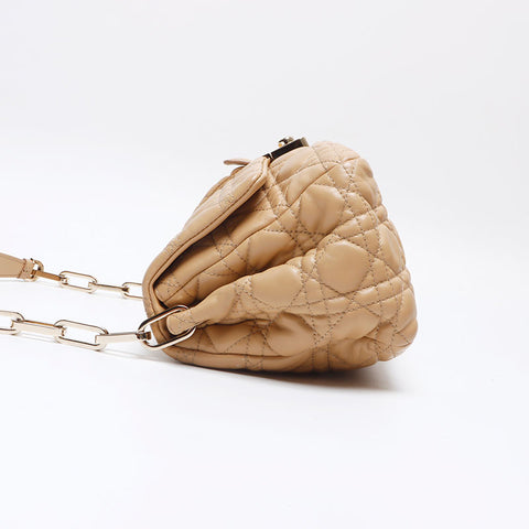Christian Dior Cannage New Rock Semi-Shoulder M98020SSQ Shoulder Bag beige WS13219