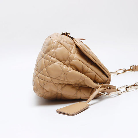 Christian Dior Cannage New Rock Semi-Shoulder M98020SSQ Shoulder Bag beige WS13219