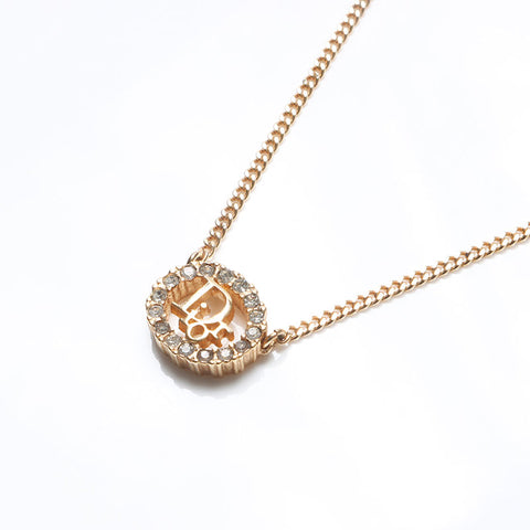 クリスチャンディオール Christian Dior ラインストーン ネックレス ゴールド WS13224