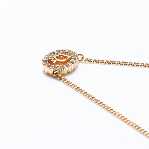 クリスチャンディオール Christian Dior ラインストーン ネックレス ゴールド WS13224