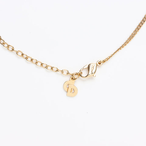クリスチャンディオール Christian Dior ラインストーン ネックレス ゴールド WS13224