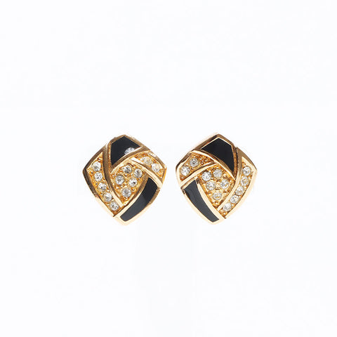 Christian Dior Rhinestone Earring gold WS13226