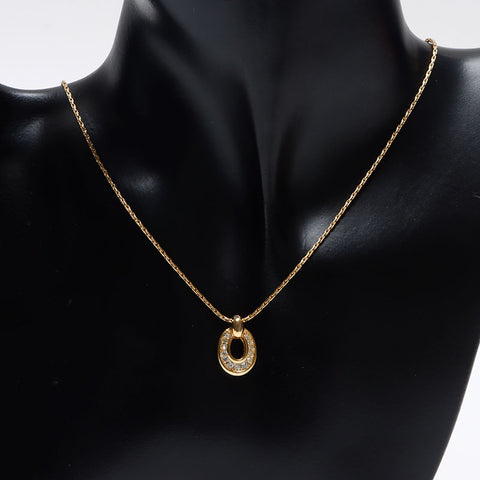 Christian Dior Rhinestone Necklace gold WS13227