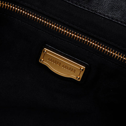 Miu Miu Matelasse Gold Metal 2way Shoulder Bag black WS13232