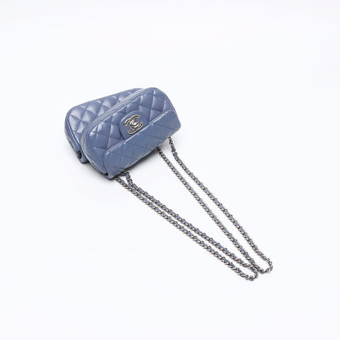 CHANEL Twin Classic Mini Matelasse Lambskin 15th Series Shoulder Bag blue WS13235
