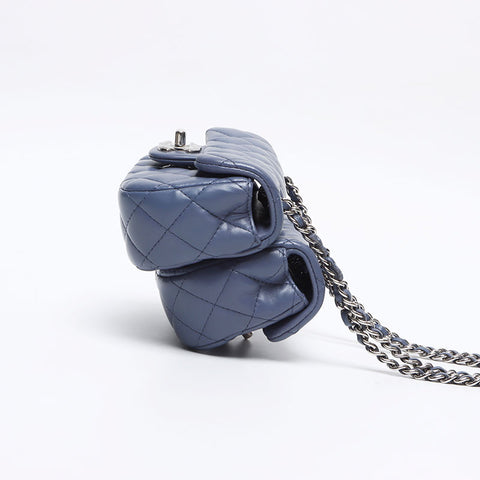 CHANEL Twin Classic Mini Matelasse Lambskin 15th Series Shoulder Bag blue WS13235