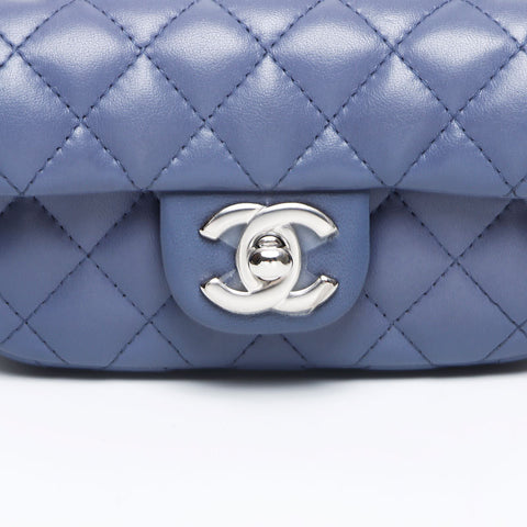 CHANEL Twin Classic Mini Matelasse Lambskin 15th Series Shoulder Bag blue WS13235