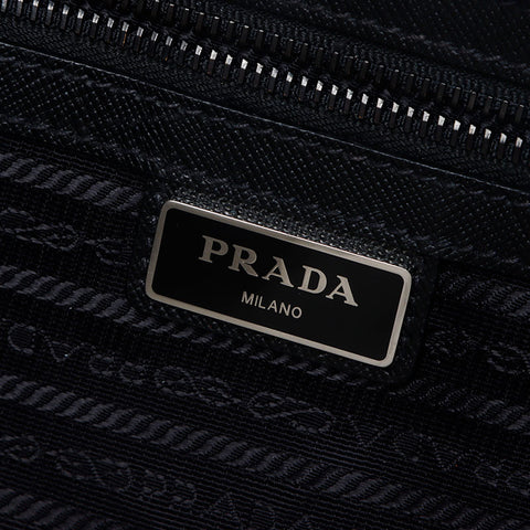 PRADA Nylon triangle logo Tessuto Saffiano Shoulder Bag black WS13236