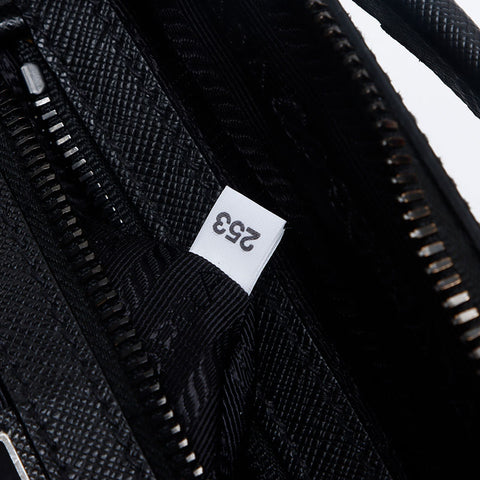 PRADA Nylon triangle logo Tessuto Saffiano Shoulder Bag black WS13236