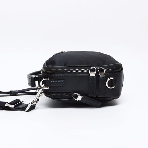 PRADA Nylon triangle logo Tessuto Saffiano Shoulder Bag black WS13236