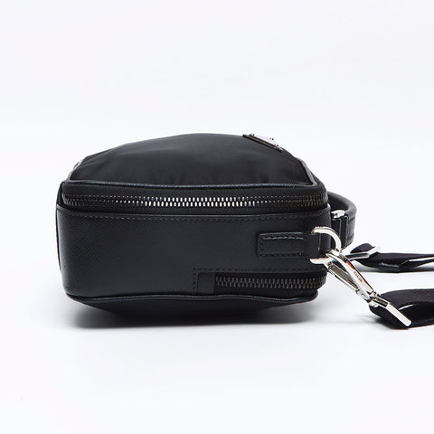 PRADA Nylon triangle logo Tessuto Saffiano Shoulder Bag black WS13236
