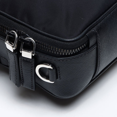 PRADA Nylon triangle logo Tessuto Saffiano Shoulder Bag black WS13236