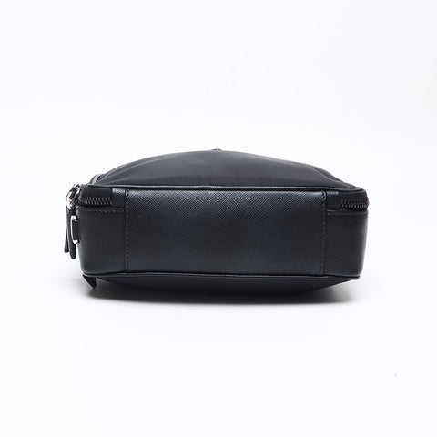 PRADA Nylon triangle logo Tessuto Saffiano Shoulder Bag black WS13236