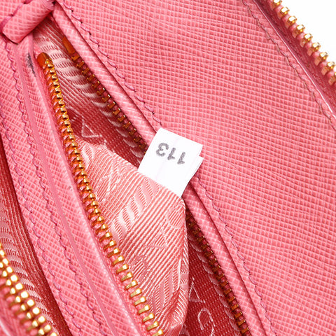 プラダ PRADA サフィアーノ リュクス レザー 2way 三角ロゴ ハンドバッグ ショルダーバッグ ピンク WS13237