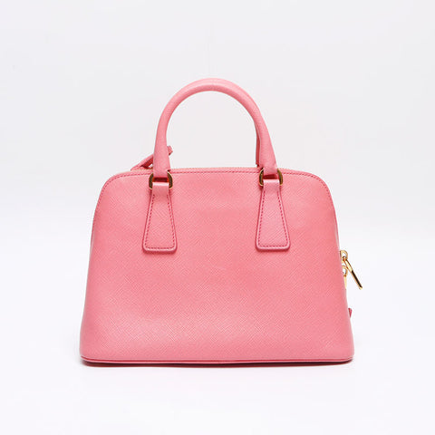 PRADA Saffiano Luxe Leather 2way Triangle Logo Handbag Shoulder Bag pink WS13237