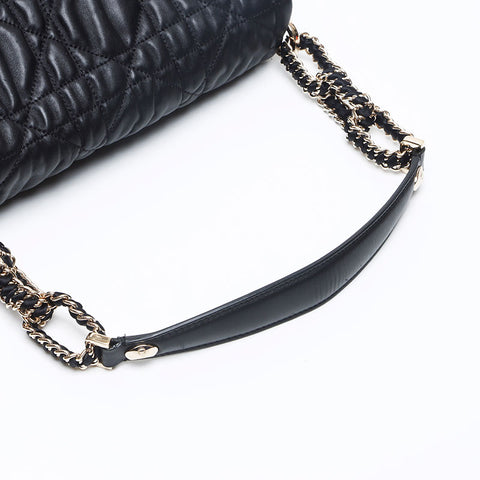Christian Dior Cannage Flap Leather Handbag black WS13244