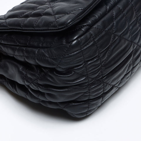 Christian Dior Cannage Flap Leather Handbag black WS13244