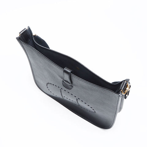 HERMES ◻︎A stamp Evelyn 1 Ardennes GM Gold Metal Shoulder Bag black WS13246