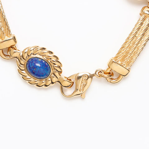 Christian Dior Chain rhinestone bracelet gold WS13251