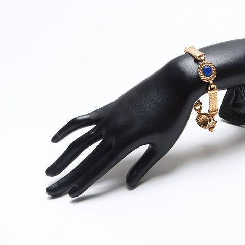 Christian Dior Chain rhinestone bracelet gold WS13251