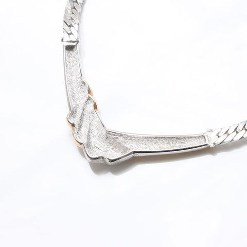 Christian Dior Rhinestone Necklace Silver WS13252