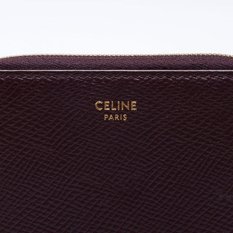 セリーヌ CELINE レザー ラウンドジップ コインケース ワインレッド WS13262