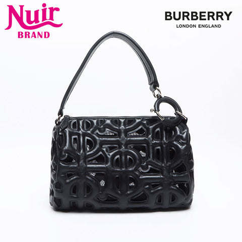 バーバリー BURBERRY ロンビ 2022ss レザー カットアウト ショルダーバッグ ブラック WS13263