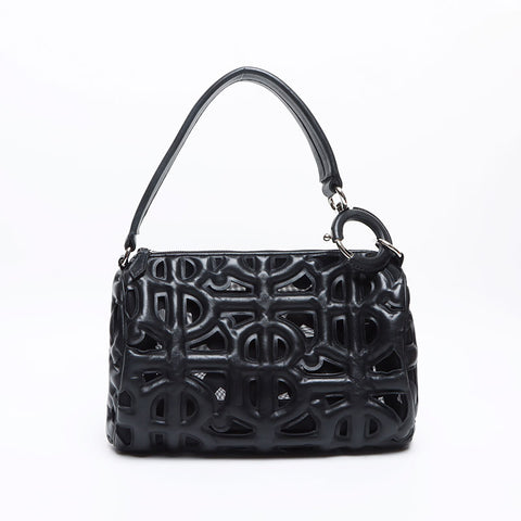 バーバリー BURBERRY ロンビ 2022ss レザー カットアウト ショルダーバッグ ブラック WS13263