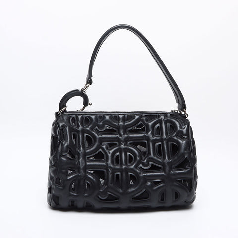 BURBERRY RONBI 2022SS Leather Cutout Shoulder Bag black WS13263