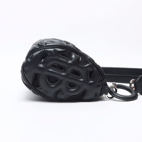 BURBERRY RONBI 2022SS Leather Cutout Shoulder Bag black WS13263