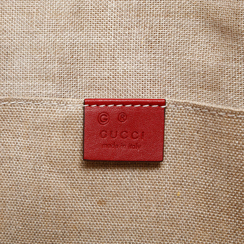GUCCI Micro GG Shima Leather 2way Shoulder Bag Red WS13264