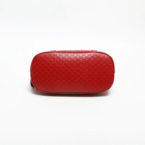 GUCCI Micro GG Shima Leather 2way Shoulder Bag Red WS13264