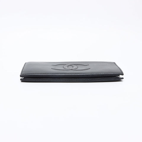 CHANEL COCO Mark Caviar Skin Leather 2008-2009 Purse black WS13270