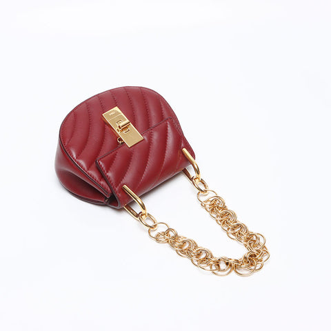 クロエ Chloe ドリュー キルティング レザー ハンドバッグ レッド WS13273