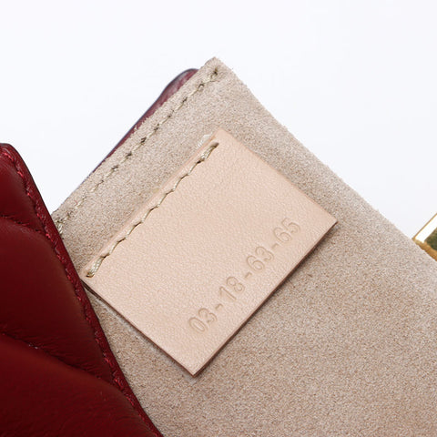 クロエ Chloe ドリュー キルティング レザー ハンドバッグ レッド WS13273