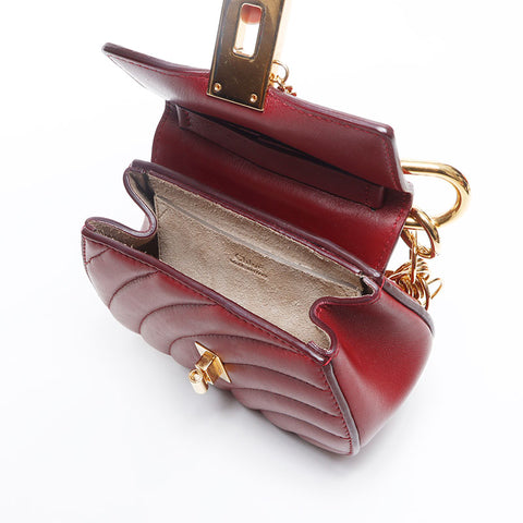 クロエ Chloe ドリュー キルティング レザー ハンドバッグ レッド WS13273