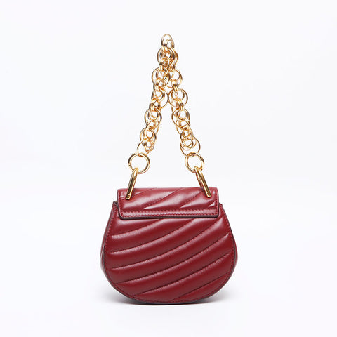 クロエ Chloe ドリュー キルティング レザー ハンドバッグ レッド WS13273