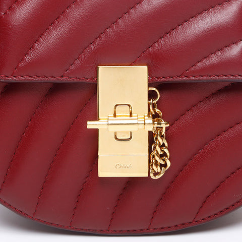 クロエ Chloe ドリュー キルティング レザー ハンドバッグ レッド WS13273