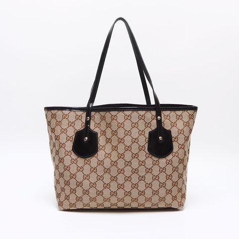 グッチ GUCCI GG キャンバス エナメル トートバッグ ベージュ WS13278