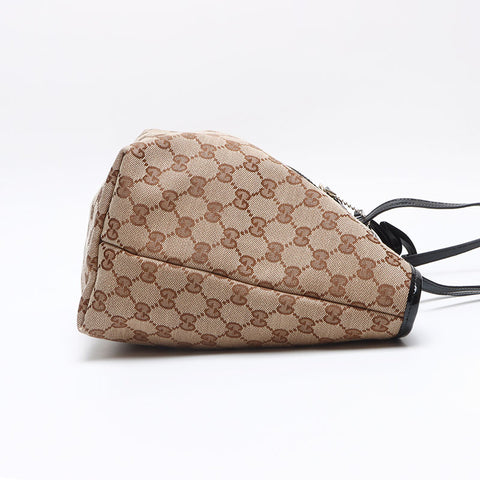 グッチ GUCCI GG キャンバス エナメル トートバッグ ベージュ WS13278