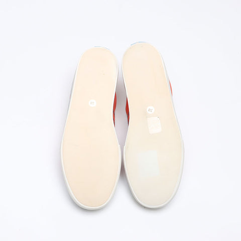 CHANEL 2002ss Low-cut sports line canvas Size:38 around9.4" sneakers Red WS13279