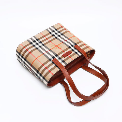 BURBERRY Nova check canvas Handbag beige WS13282