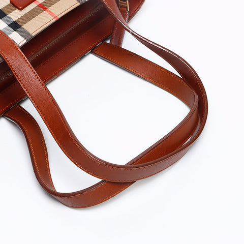 BURBERRY Nova check canvas Handbag beige WS13282