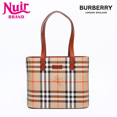 BURBERRY Nova check canvas Handbag beige WS13282