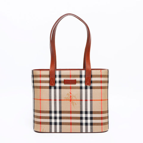 BURBERRY Nova check canvas Handbag beige WS13282