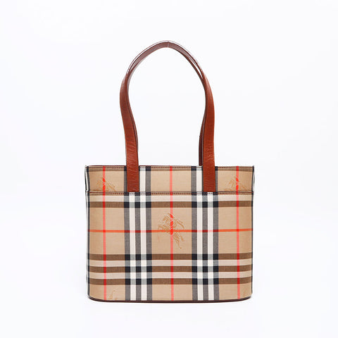 BURBERRY Nova check canvas Handbag beige WS13282