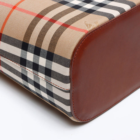 BURBERRY Nova check canvas Handbag beige WS13282