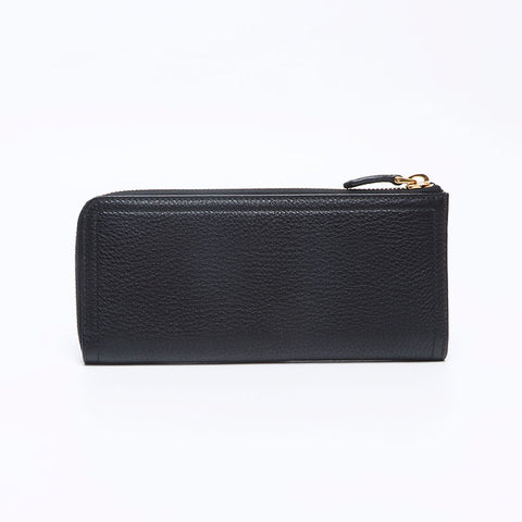 PRADA Vitello Dyno Leather Roundship Purse black WS13284
