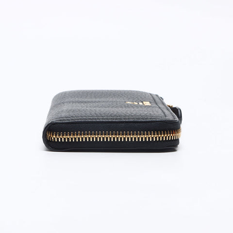 PRADA Vitello Dyno Leather Roundship Purse black WS13284